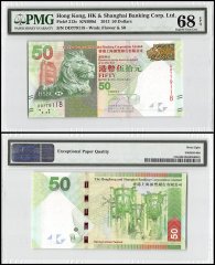 Hong Kong 50 Dollars, 2013, P-213c, HSBC, PMG 68