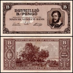 Hungary 1 Million B.- Pengo Banknote, 1946, P-134, Used