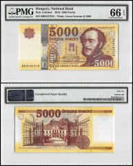 Hungary 5,000 Forint, 2016, P-205a, PMG 66