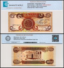 Iraq 1,000 Dinars Banknote, 2013 (AH1434), P-93cz, UNC, Replacement, TAP Authenticated