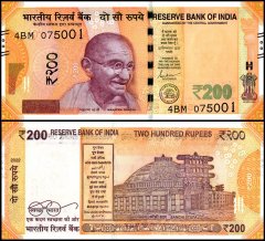 India 200 Rupees Banknote, 2022, P-113s, UNC, Plate Letter F