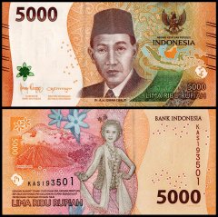 Indonesia 5,000 Rupiah Banknote, 2022, P-164a.1, UNC