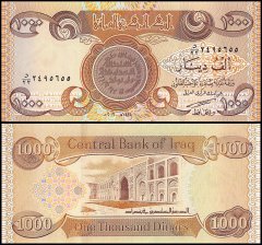 Iraq 1,000 Dinars Banknote, 2003 - 1424, P-93a, UNC