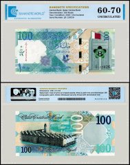 Qatar 100 Riyals Banknote, 2020, P-36, UNC, TAP 60-70 Authenticated