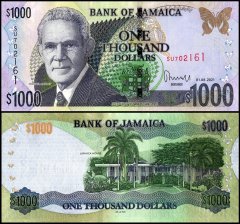Jamaica 1,000 Dollars Banknote, 2021, P-86p, UNC