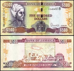 Jamaica 500 Dollars Banknote, 2021, P-85o, UNC