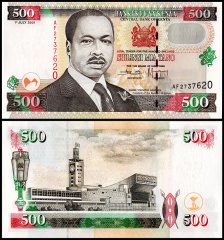 Kenya 500 Shillings Banknote, 2001, P-39d, UNC