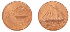 Cape Verde 5 Escudos Coin, 1994, KM #36, Mint, Commemorative, Ships of Cabo Verde - Belmira