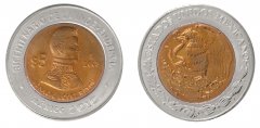 Mexico 5 Pesos Coin, 2008, KM #894, Mint, Commemorative, Ignacio Lopez Rayon, Coat of Arms