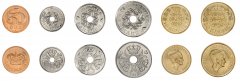 Denmark 50 Ore - 20 Kroner 6 Pieces Coin Set, 2020-2021, KM #866-955, Mint
