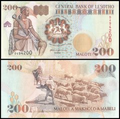 Lesotho 200 Maloti Banknote, 2001, P-20b, UNC