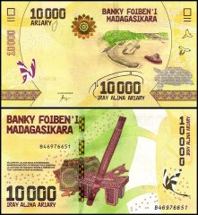 Madagascar 10,000 Ariary Banknote, 2017 ND, P-103, UNC