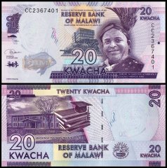 Malawi 20 Kwacha Banknote, 2020, P-63f, UNC