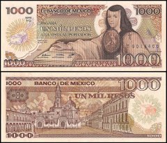 Mexico 1,000 Pesos Banknote, 1985, P-85, UNC, Series-YC