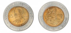 Mexico 5 Pesos Coin, 2008, KM #905, Mint, Commemorative, Francisco Mugica, Coat of Arms
