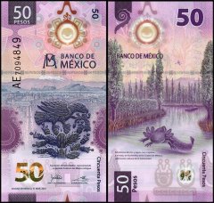 Mexico 50 Pesos Banknote, 2021, P-133a.3, UNC, Polymer