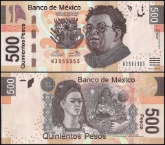 Mexico 500 Pesos Banknote, 2014, P-126j, UNC, Series AP