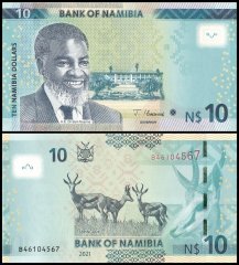 Namibia 10 Namibia Dollars Banknote, 2021, P-16a.2, UNC