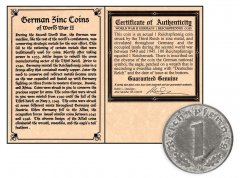 Nazi Germany 1 Reichspfennig Coin, 1942, KM #97, World War II w/ COA