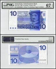 Netherlands 10 Gulden, 1968, P-91b, PMG 67