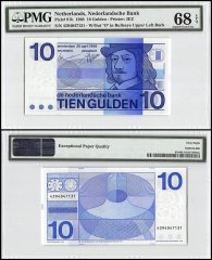 Netherlands 10 Gulden, 1968, P-91b, PMG 68