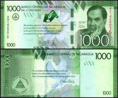 Nicaragua 1,000 Cordobas Banknote, 2016, P-216a, UNC, Commemorative