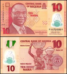 Nigeria 10 Naira Banknote, 2020, P-39k, UNC, Polymer