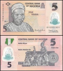 Nigeria 5 Naira Banknote, 2011, P-38c, UNC, Polymer