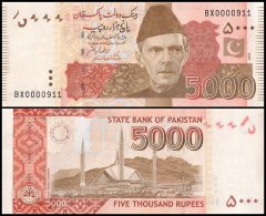 Pakistan 5,000 Rupees Banknote, 2019, P-51l.2, UNC