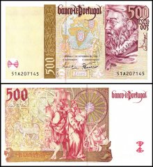 Portugal 500 Escudos Banknote, 1997, P-187b.4, UNC