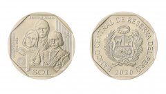 Peru 1 Sol Coin, 2020, N #266476, Mint, Commemorative, Heroinas Toledo,  Coat of Arms