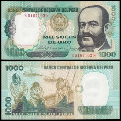 Peru 1,000 Soles de Oro Banknote, 1981, P-122, UNC