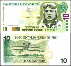 Peru 10 Nuevos Soles Banknote, 2006, P-179b, UNC
