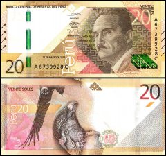Peru 20 Soles Banknote, 2019, P-197, UNC