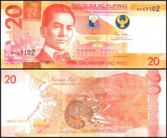 Philippines 20 Piso Banknote, 2022, P-230, UNC