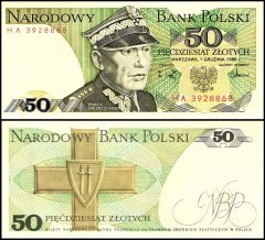 Poland 50 Zlotych Banknote, 1988, P-142c.2, UNC