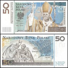 Poland 50 Zlotych Banknote, 2006, P-178, UNC, Birthday Serial #