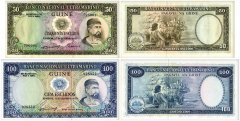 Portuguese Guinea 50-100 Escudos 2 Pieces Banknote Set, 1971, P-44-45, UNC