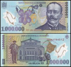 Romania 1 Million Lei Banknote, 2004, P-116a.2, UNC, Polymer
