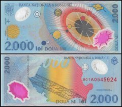 Romania 2,000 Lei Banknote, 1999, P-111a, UNC, Polymer