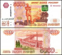 Russia 5,000 Rubles Banknote, 1997 (2010), P-273b, Used