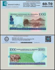 Rwanda 1,000 Francs Banknote, 1998, P-27a, UNC, TAP 60-70 Authenticated