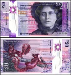 Scotland 20 Pounds Sterling Banknote, 2019, P-372a.1, UNC, Polymer
