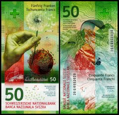 Switzerland 50 Francs Banknote, 2020, P-77d, UNC