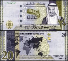 Saudi Arabia 20 Riyals Banknote, 2020 (AH1442), P-44, UNC, Commemorative
