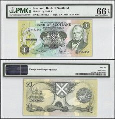 Scotland 1 Pound, 1988, P-111g, PMG 66