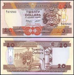Solomon Islands 20 Dollars Banknote, 1986, P-16, UNC