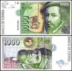 Spain 1,000 Pesetas Banknote, 1992, P-163a.1, UNC