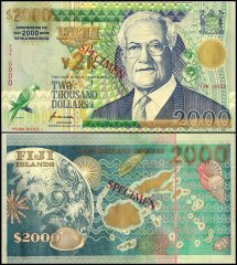 Fiji 2,000 Dollars Banknote, 2000, P-103s, UNC, Specimen