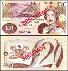 St. Helena 20 Pounds Banknote, 2012, P-13bs, UNC, Specimen